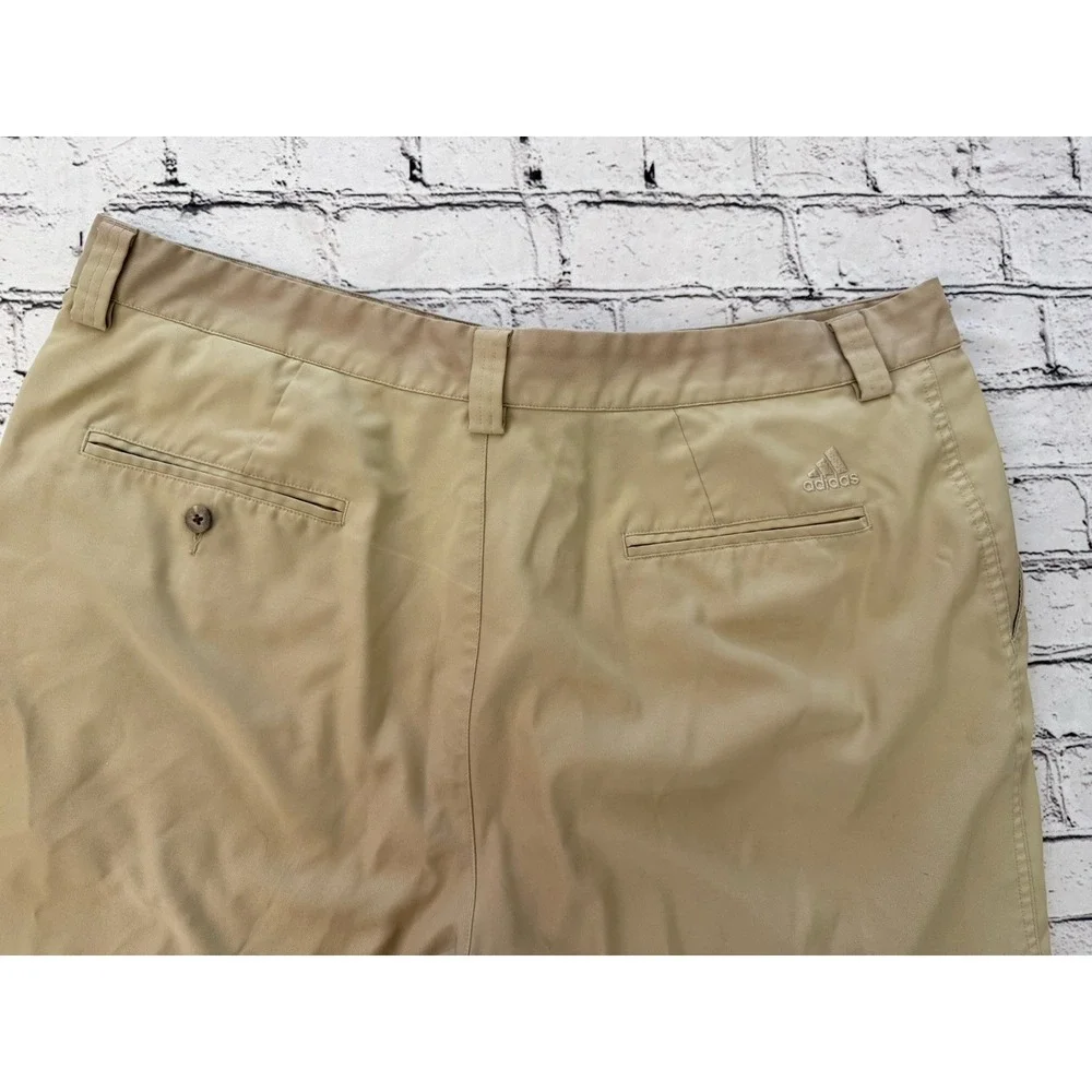 Lot 2 Adidas Golf Bermudas Shorts Men Size 38‎ Tan and Khaki Pockets 9.5